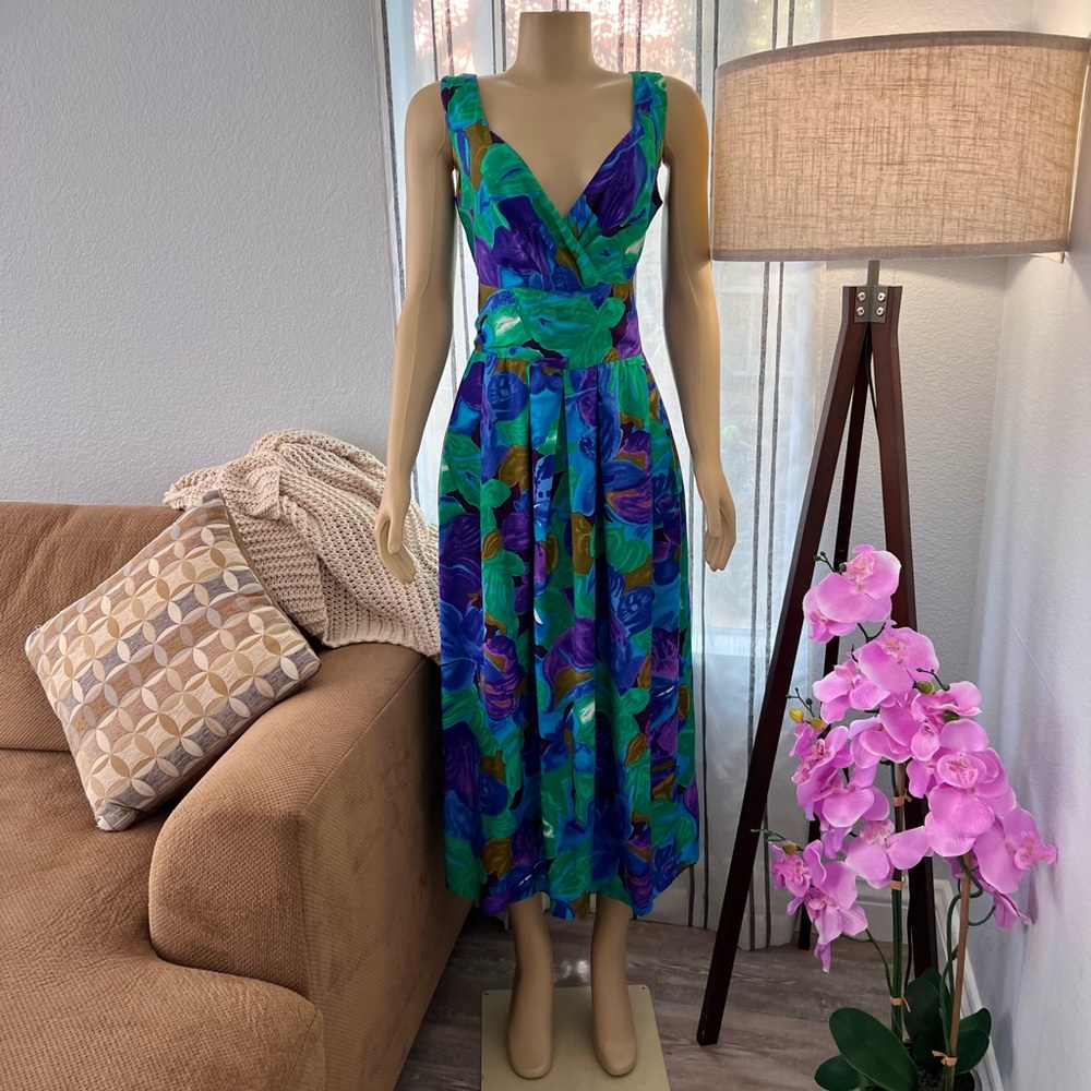 Cooper St Vintage Floral Sleeveless Pleated Fit and Flare Dress Size 14